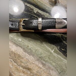 Johnston & Murphy belt Black Leather USA Aniline Kipskin Shoulders